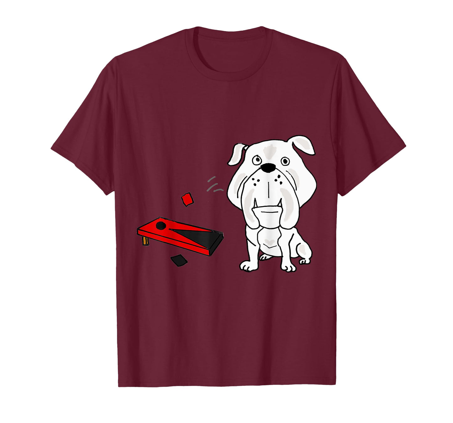 Smileteeshob Funny Bulldog Playing Cornhole Toss Tailgating T-Shirt
