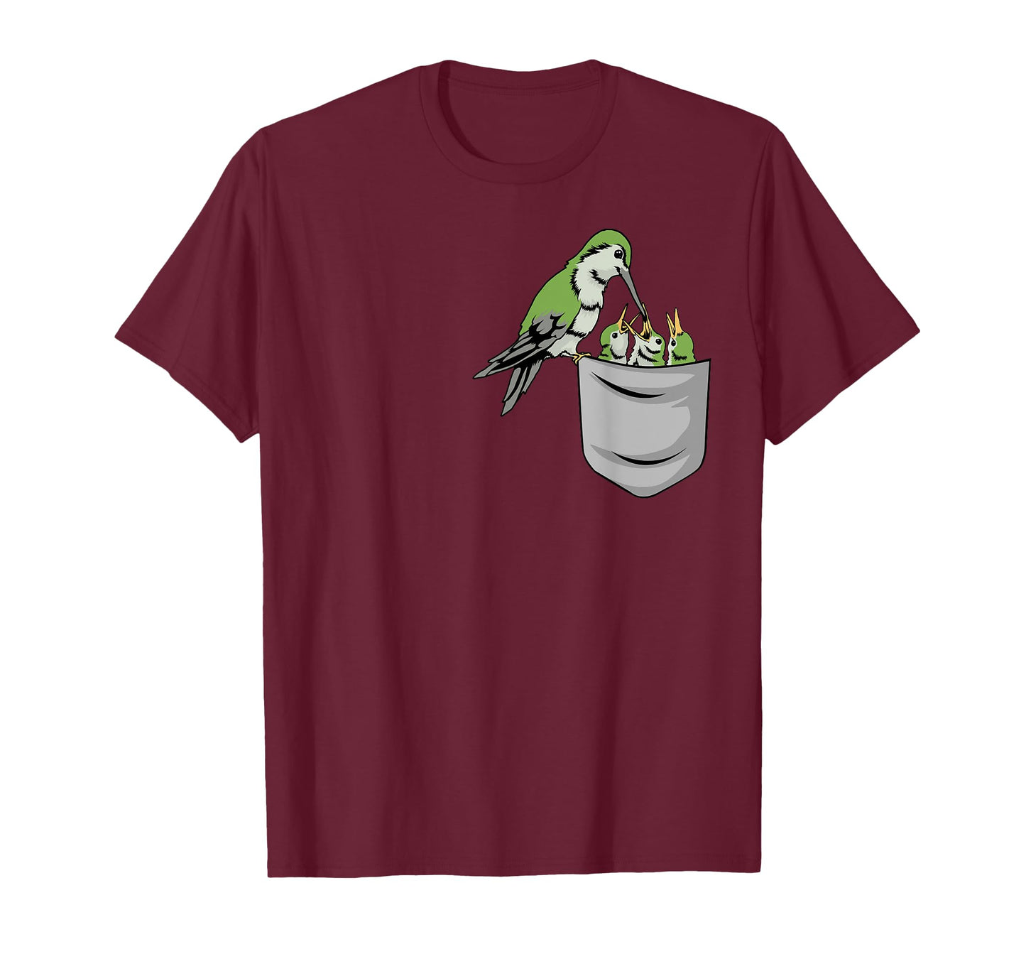 Hummingbird Tshirt Pocket Bird Shirt Bird Swing Feeding Birb T-Shirt
