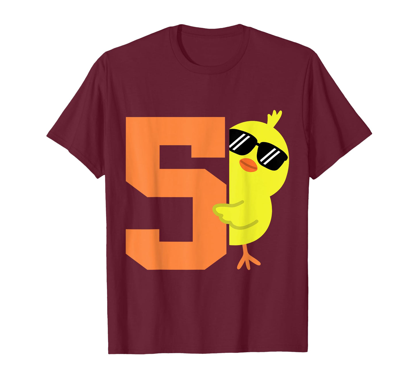 Kids 5th Birthday Chicken Themed Cute 5 Year Old Boys Chick T-Shirt