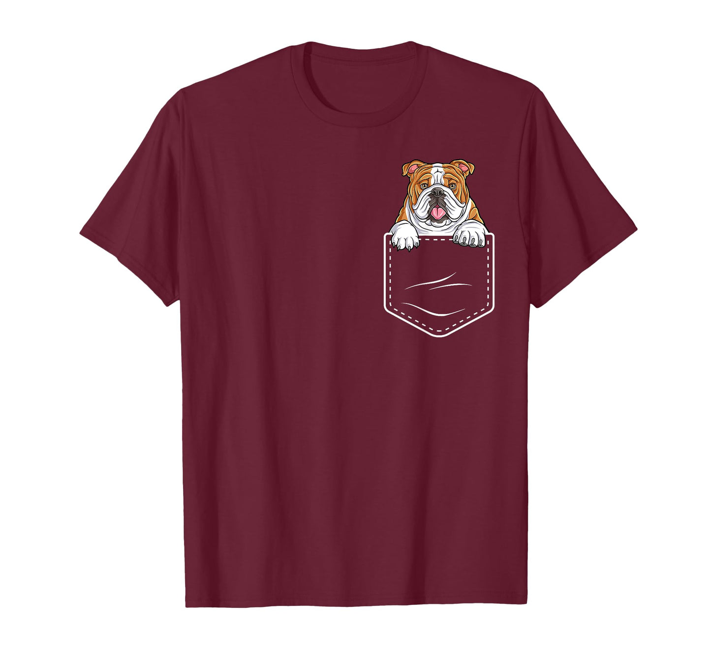 Funny English Bulldog In The Pocket Cute Bulldog Lover Men Women Girls Kids T-Shirt
