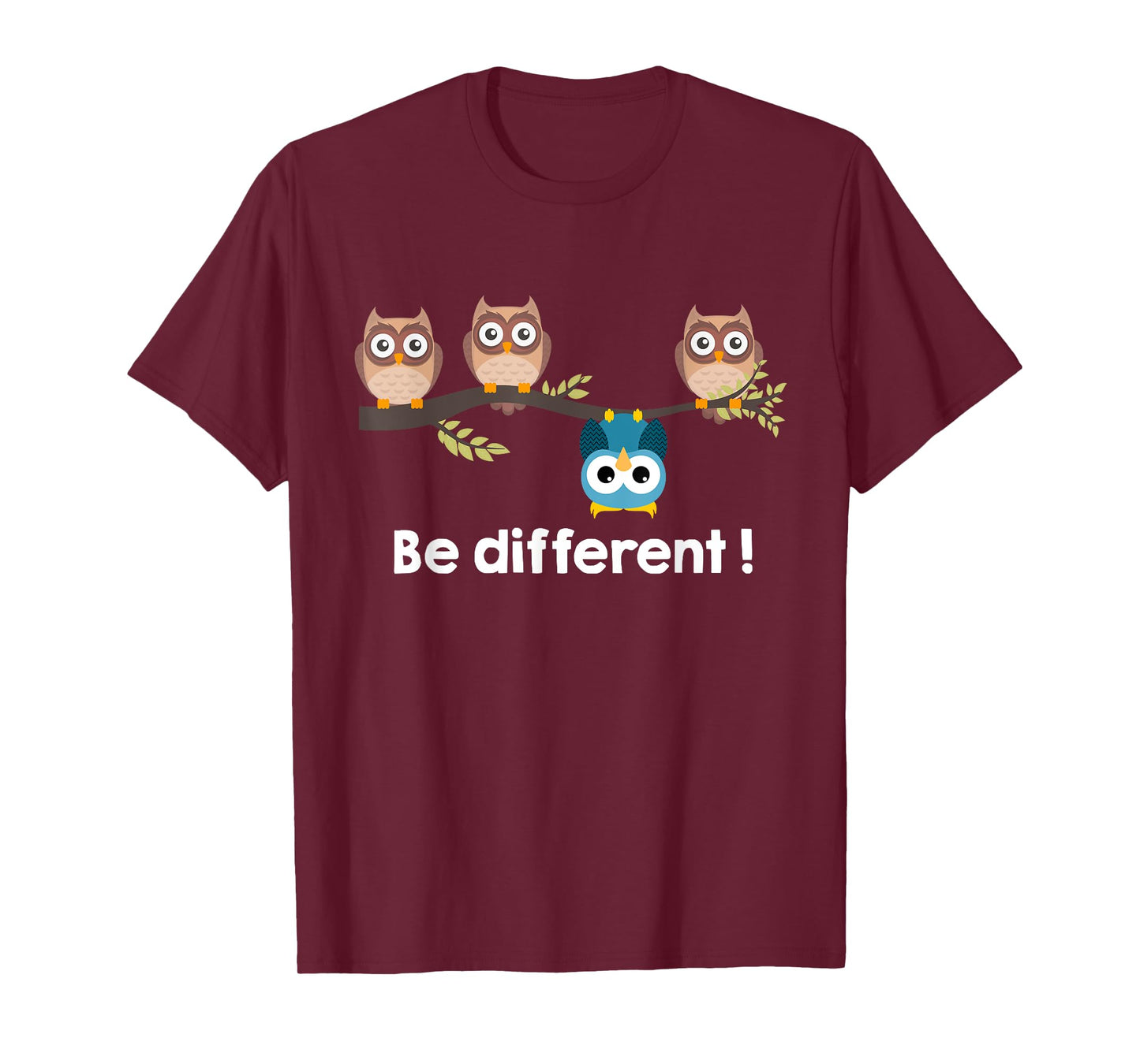 Be different cute owls fun shirt bird owl saying Owl Gift T-Shirt
