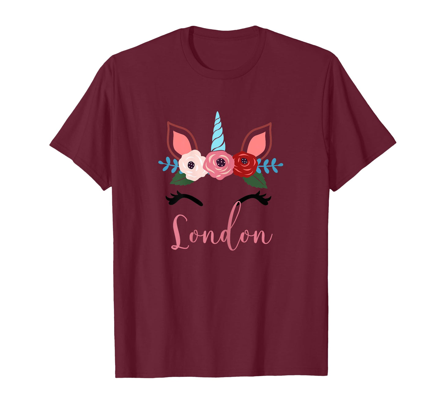 Cute London Magical Floral Unicorn For Girls T-Shirt