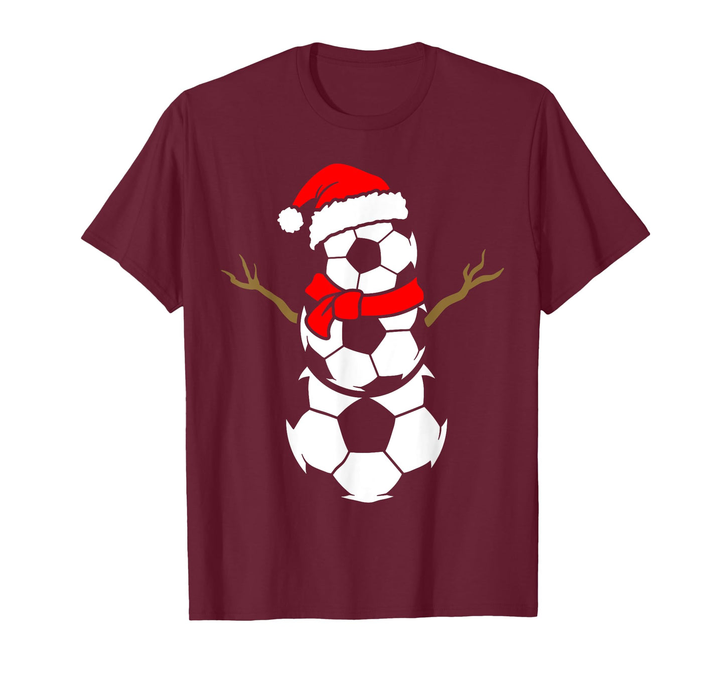 Christmas Soccer Santa Claus Snowman Ball Player Pajama T-Shirt