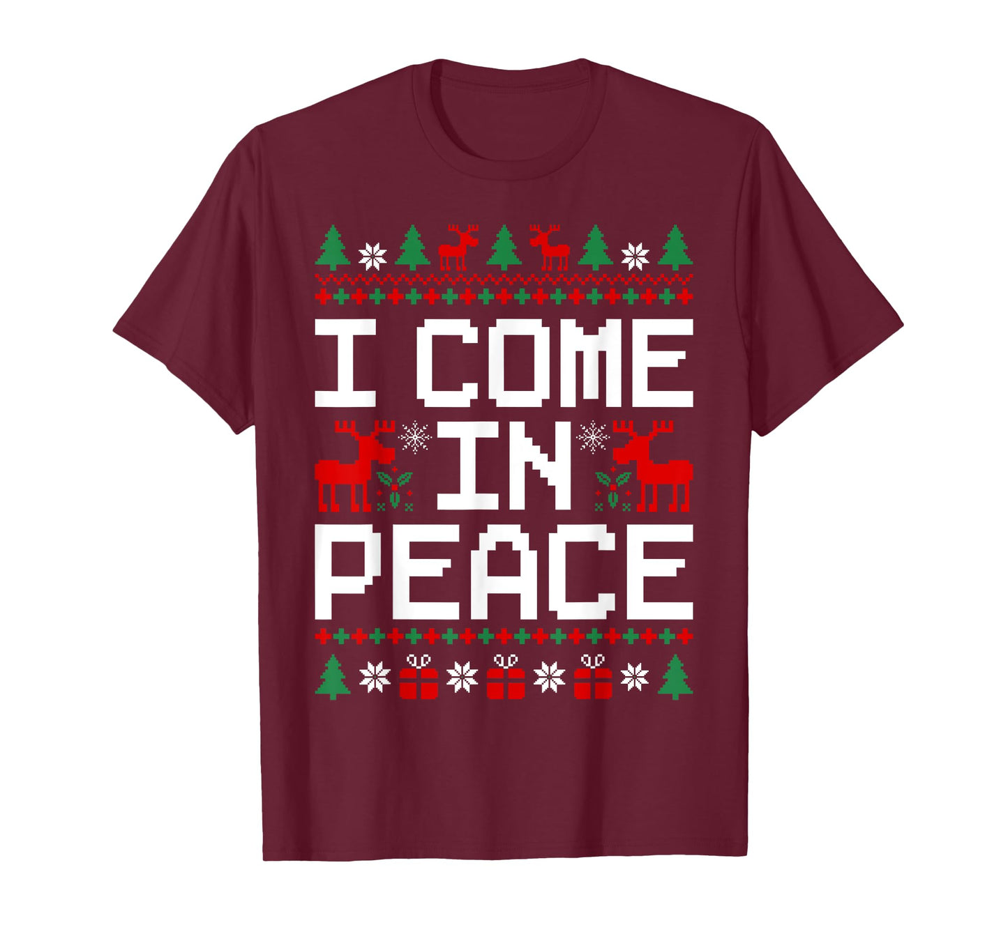 Couples Ugly Christmas Sweaters I'm Peace I Come In Peace T-Shirt