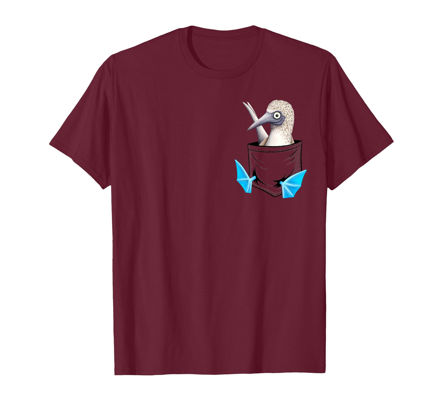 Skizzenmonster Quirky Seabird Gifts Blue Foot Booby Pocket T-Shirt