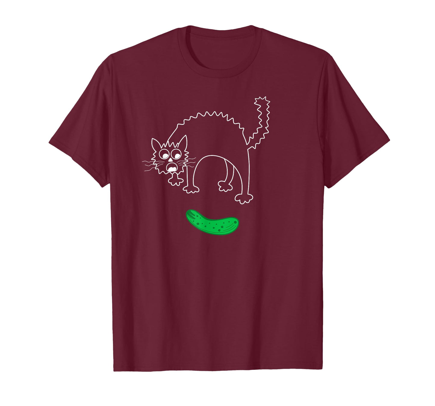 Freaked Out Cat Cucumber Scared Cat Pickle T-Shirt