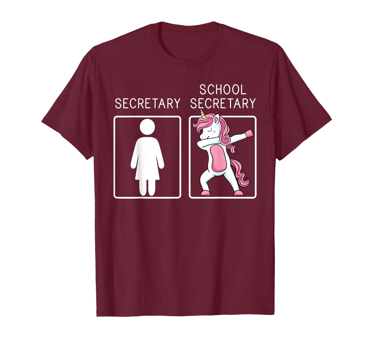 School Secretary Unicorn Dabbing Administrative Assistants T-Shirt