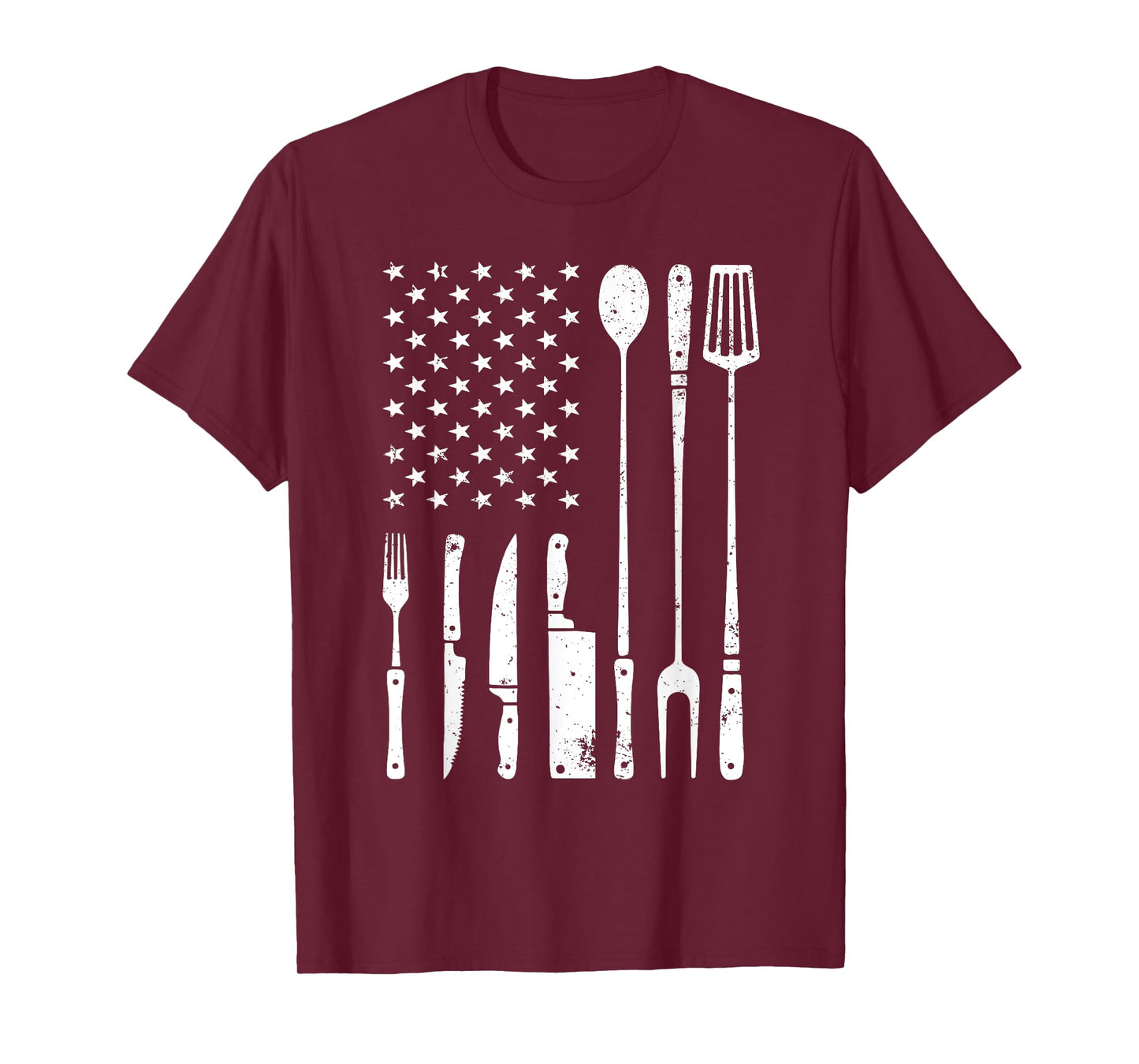 Cool Grilling For Men Women US Flag BBQ Barbeque Smoker T-Shirt