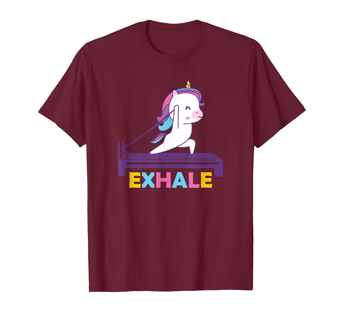 Pilates Training Workout - Sport Club Exhale Unicorn T-Shirt
