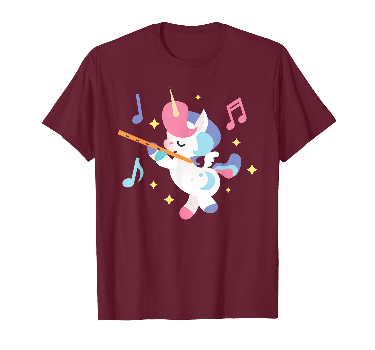 Flute Unicorn - Flute Player Flutist Marching Band Music T-Shirt