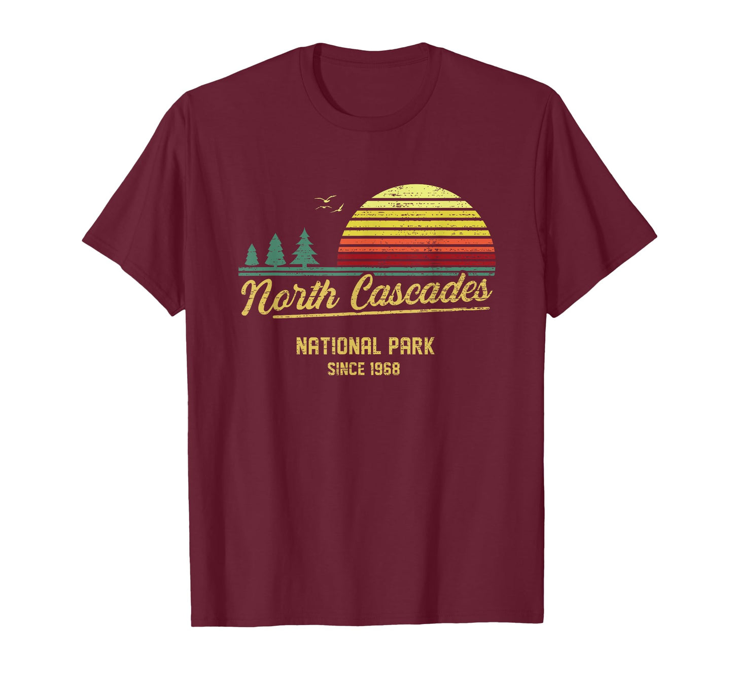 North Cascades 1968 EST National Park Vintage Retro Outdoor T-Shirt
