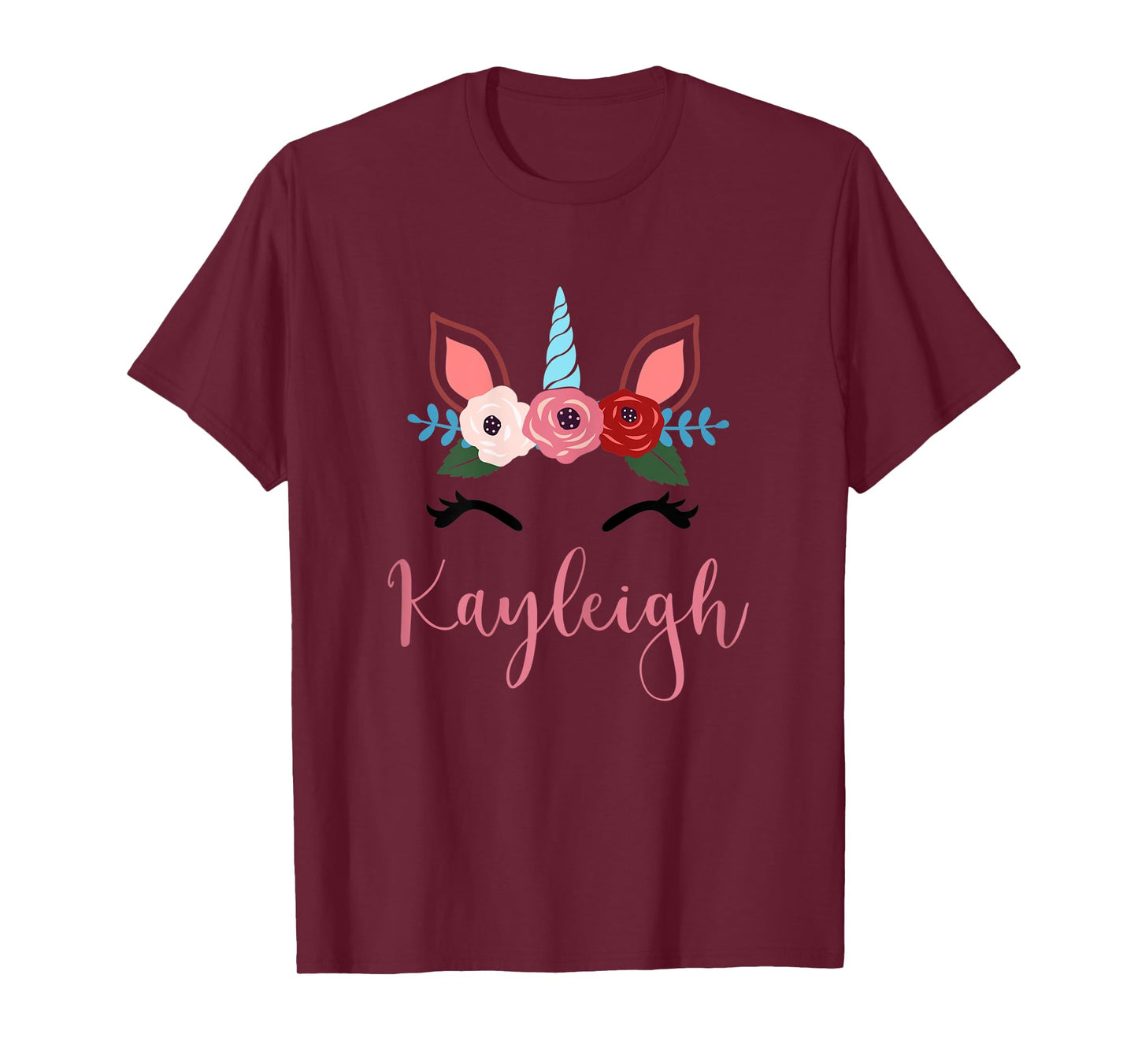 Cute Kayleigh Magical Floral Unicorn For Girls T-Shirt