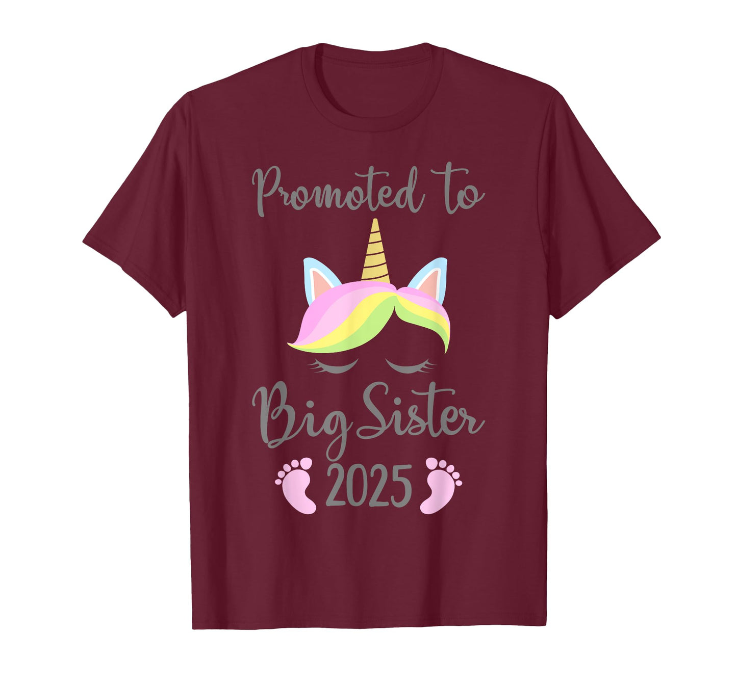 Promoted to big sister 2025 with unicorn for new baby shower T-Shirt