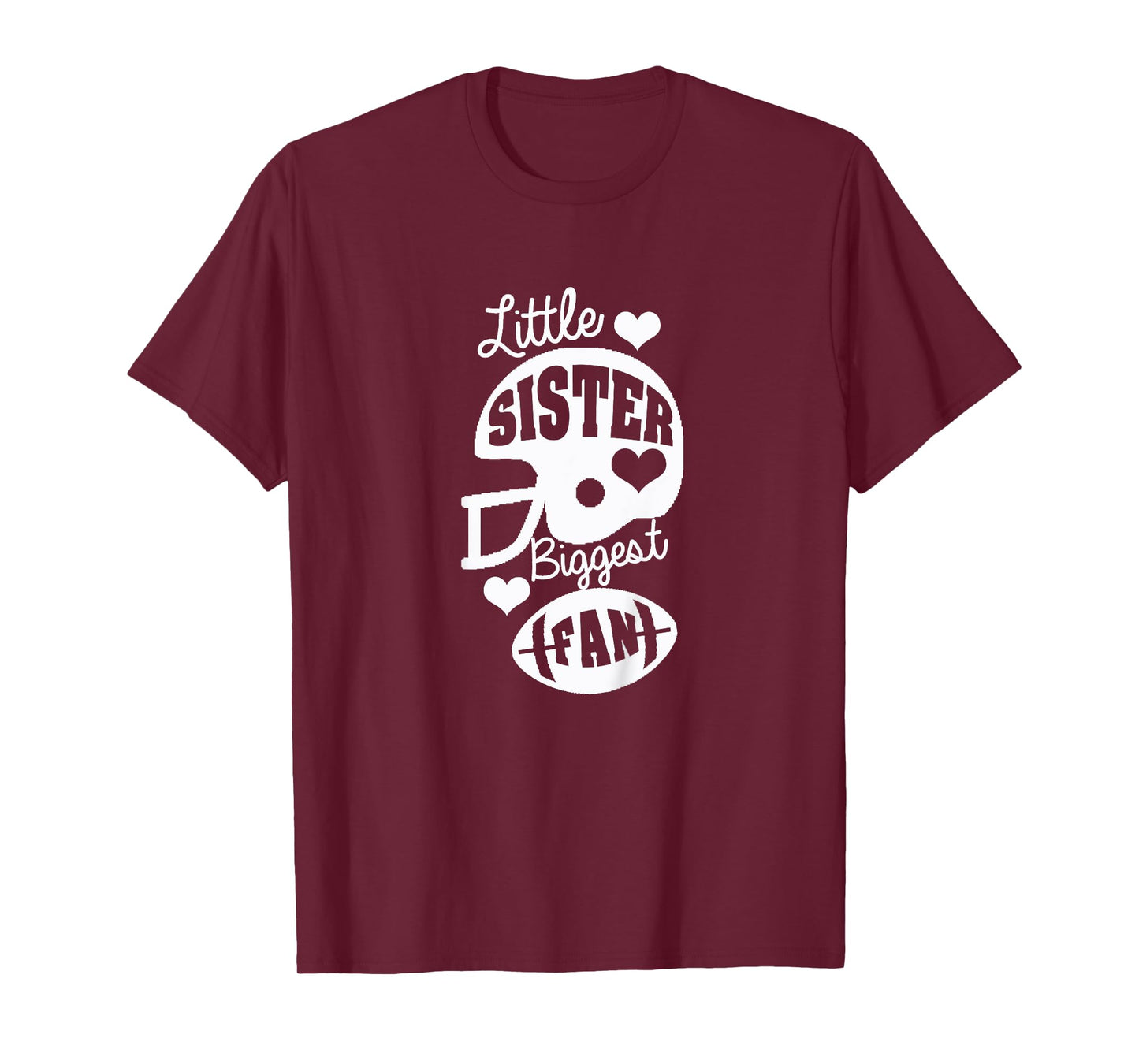 Little Sister Football Shirt Little Sister Biggest Fan Shirt T-Shirt