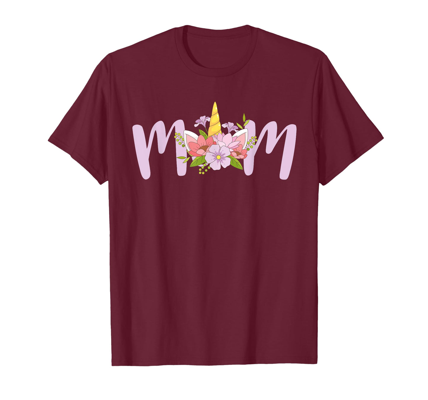 Mom Unicorn Floral Birthday Matching T-Shirt