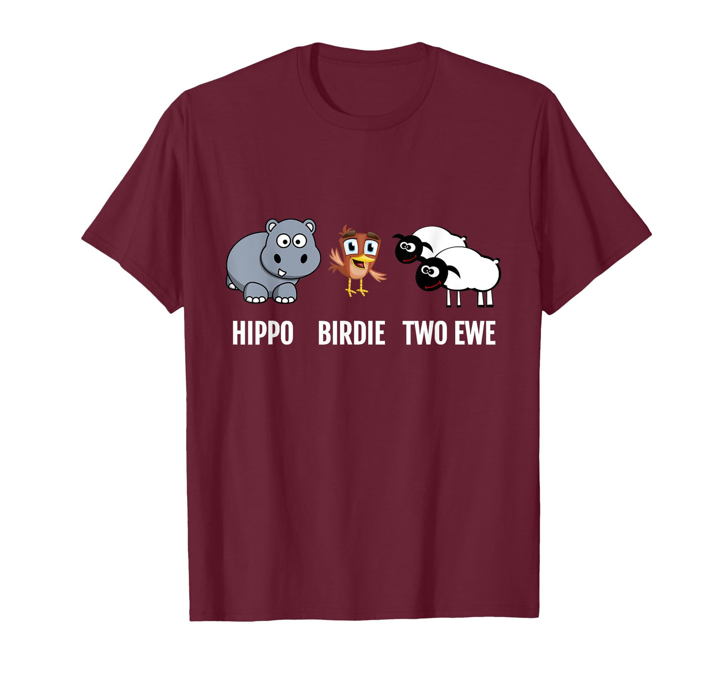 Funny Birthday Shirt Hippo Birdie Two Ewe pun T-shirt T-Shirt