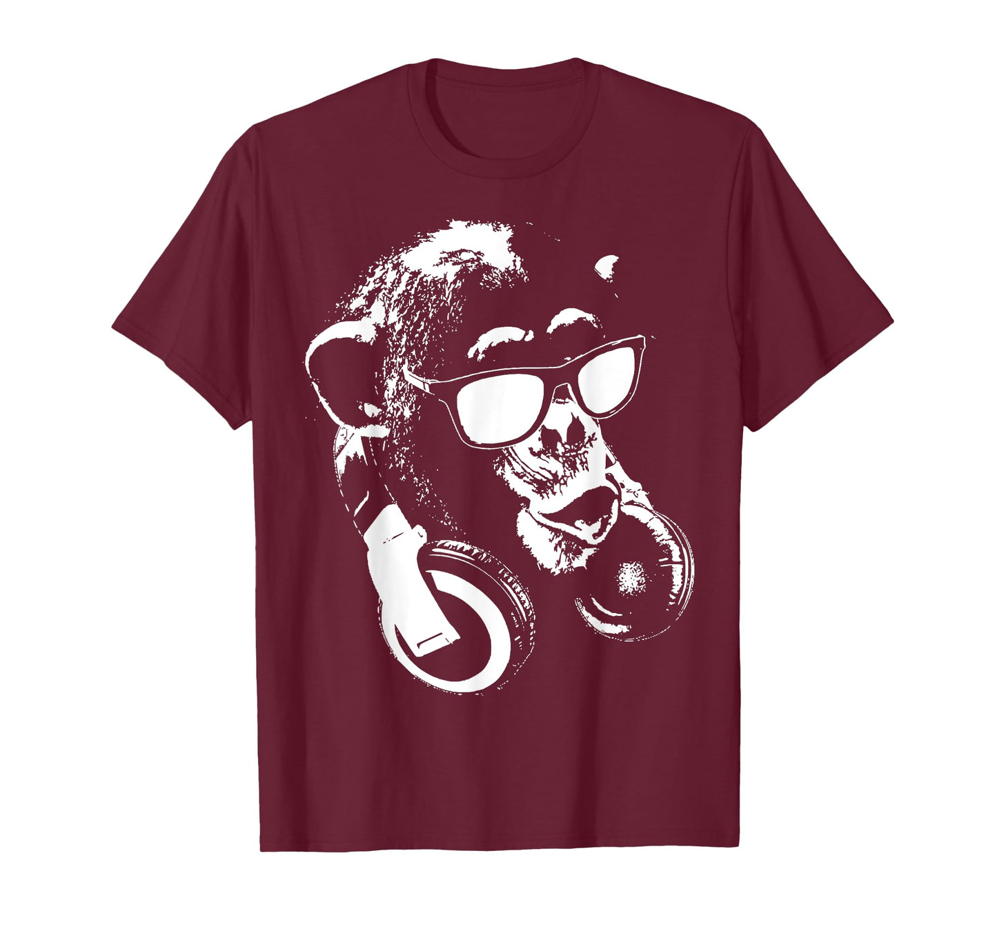Monkey Chimp With Sunglasses And Headphones T-Shirt