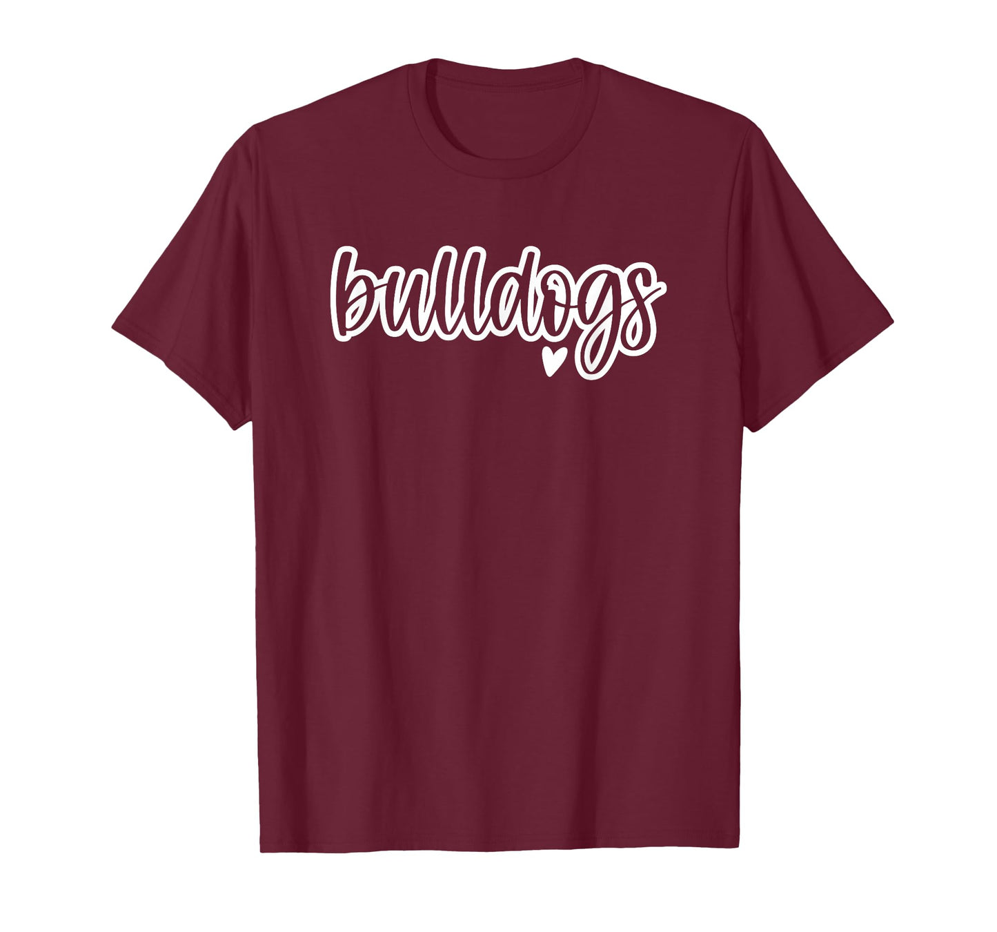 Cute Bulldogs Script Game Mascot Day - Matching Team Color T-Shirt