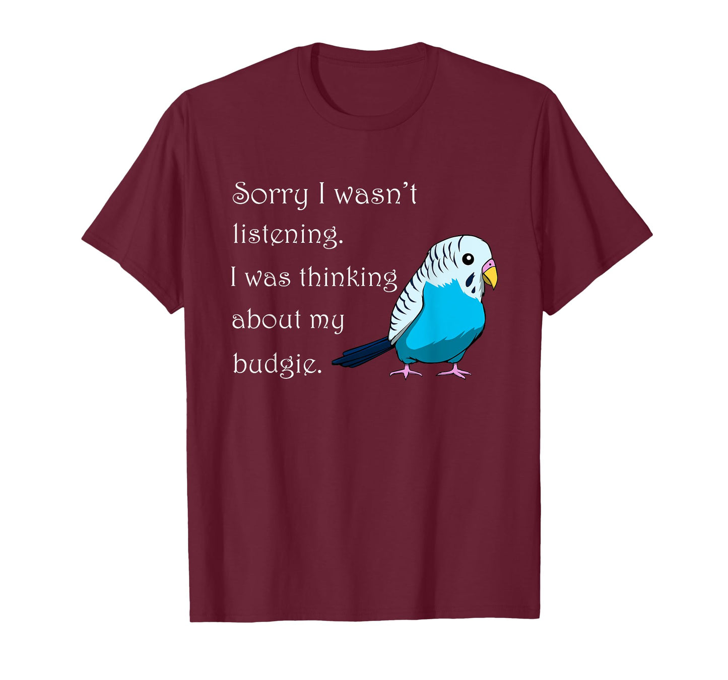 Thinking About My Budgie Cute Budgerigar T-Shirt