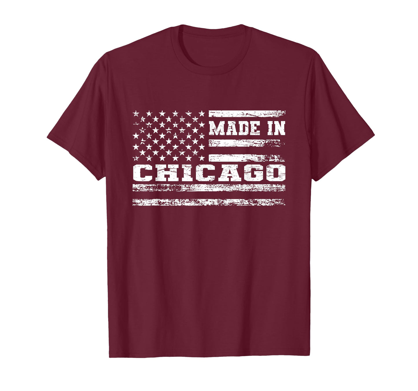 Made In Chicago Vintage US Flag T-Shirt