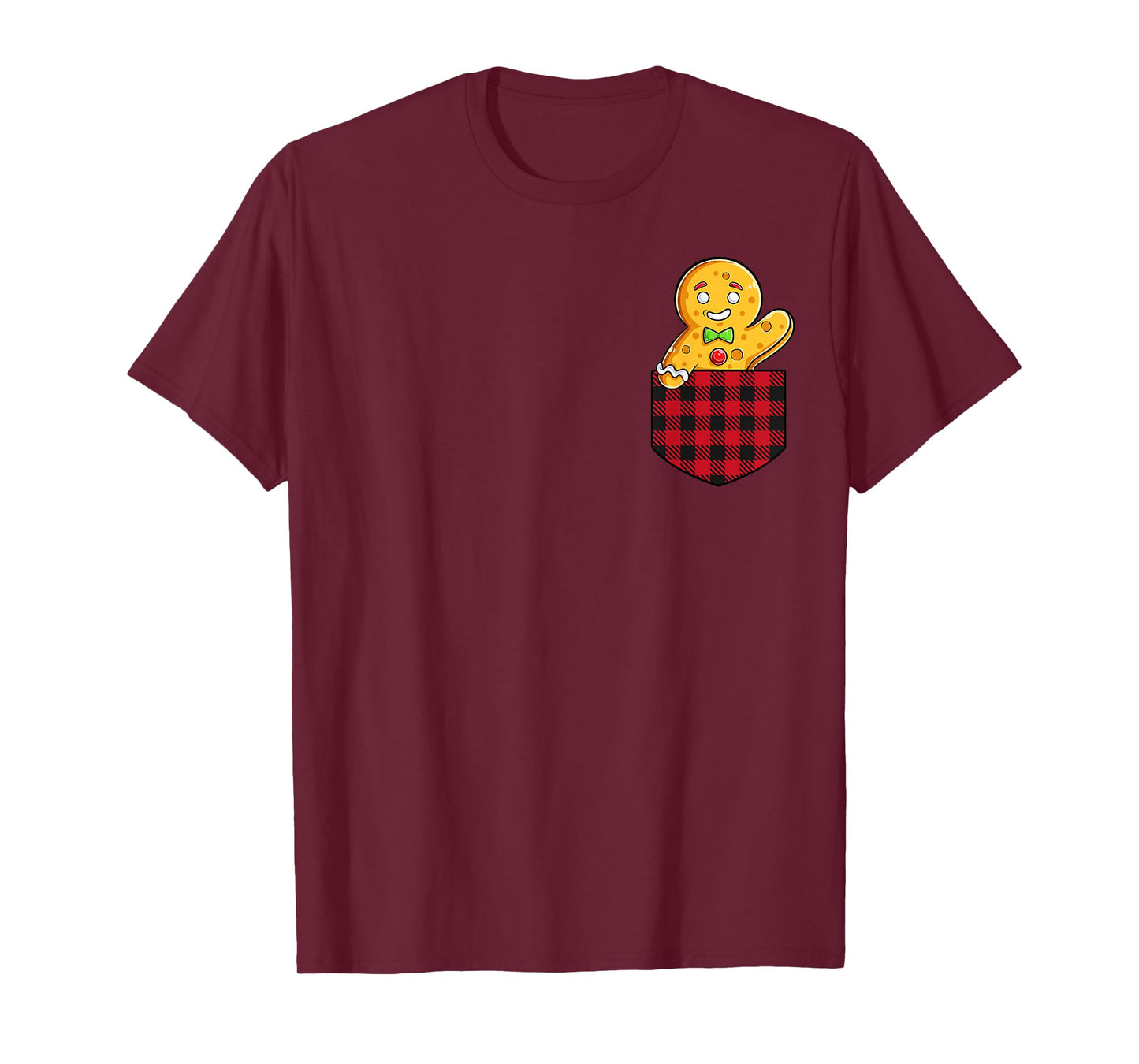 Gingerbread Man In Pocket Funny Christmas Cookie Boys Girls T-Shirt