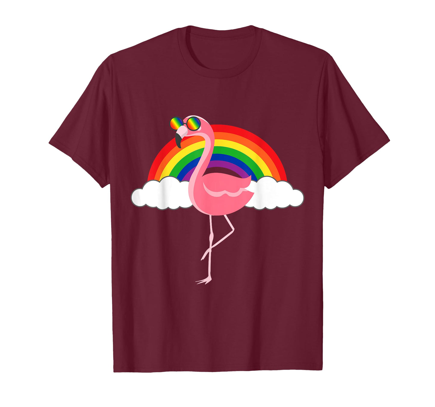 Gay Flamingo Rainbow Pride Flag LGBTQ Cool LGBT Ally Gift T-Shirt