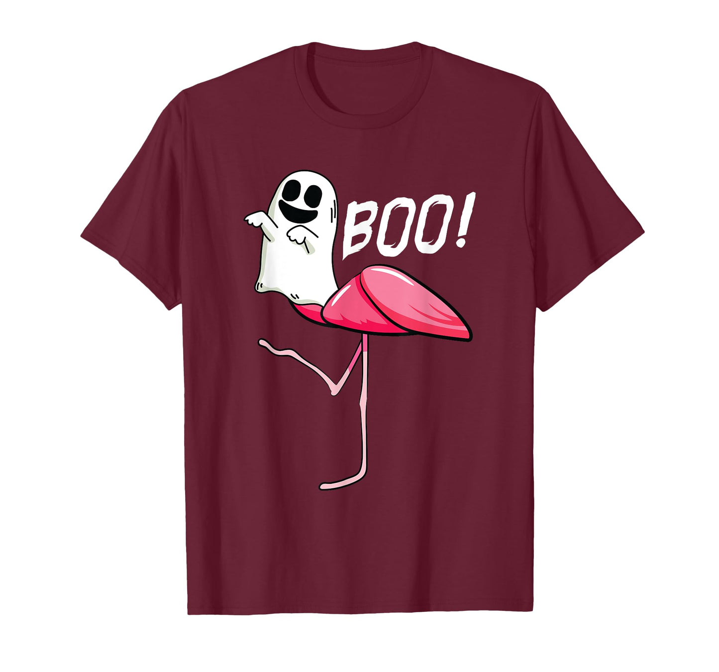 Boo Ghost Flamingo Lazy DIY Halloween Costume Funny Animal T-Shirt