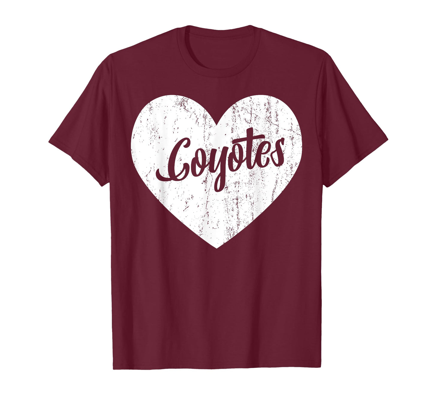 Coyotes School Sports Fan Team Spirit Mascot Heart Gift T-Shirt