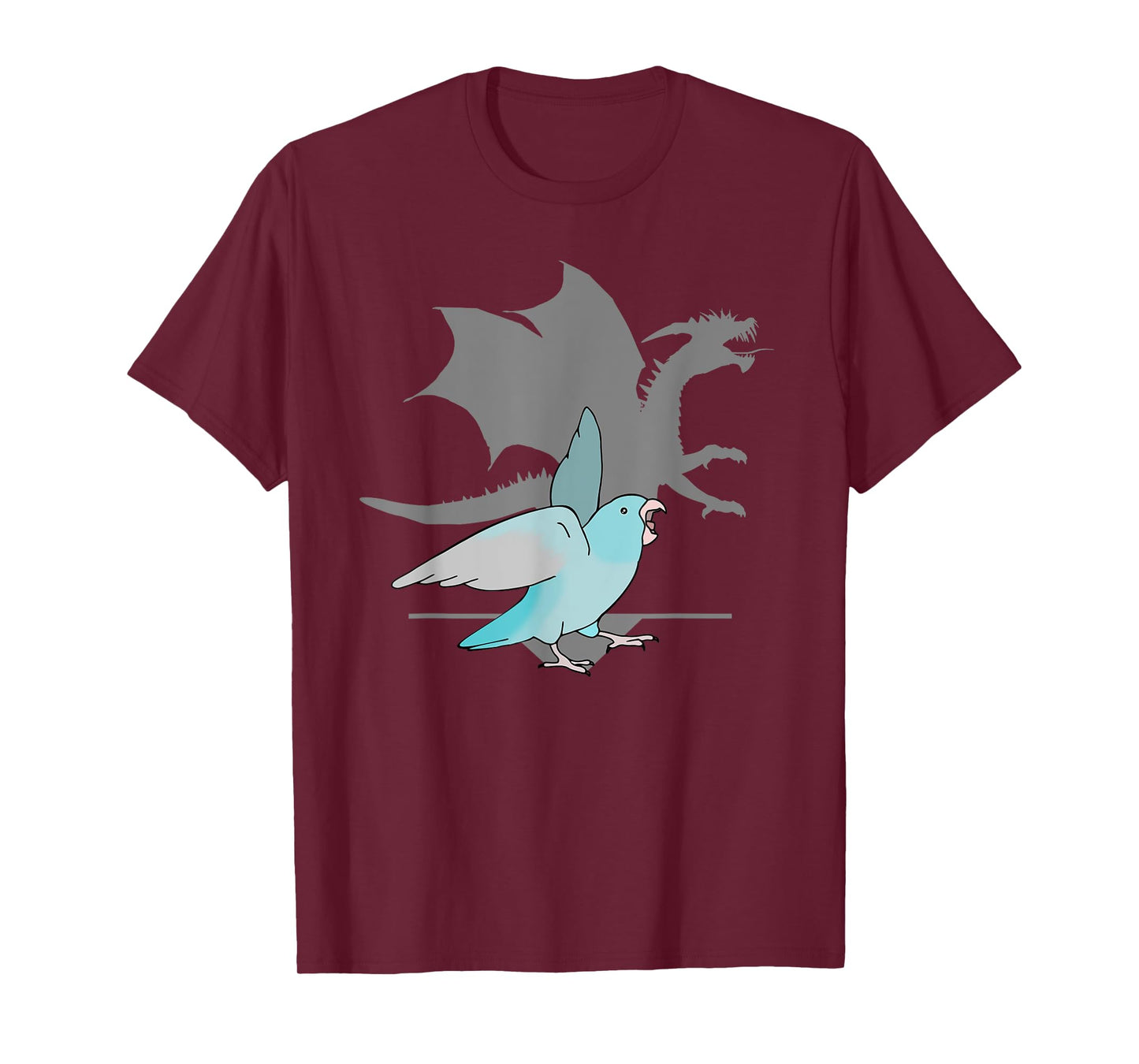 Blue Pacific Parrotlet with Dragon Shadow Birb memes Parrot T-Shirt