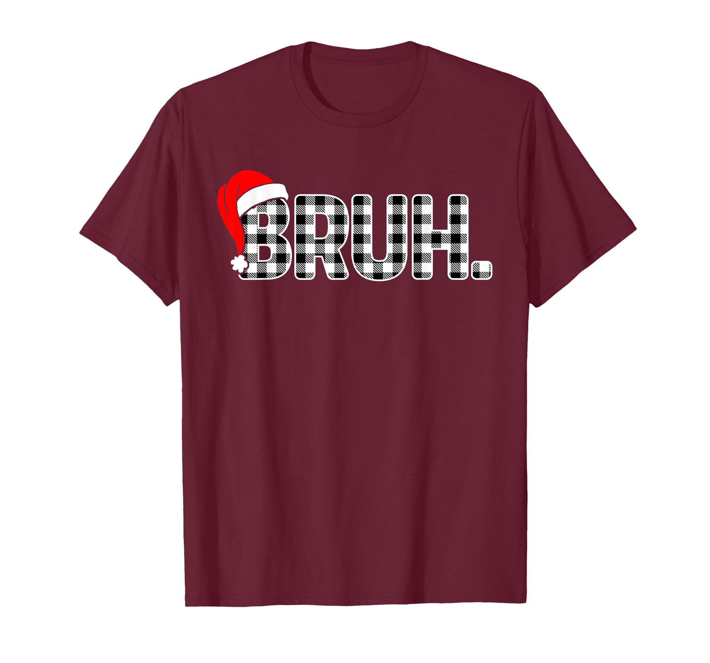 Bruh Funny Christmas Plaid Teens Boys Kids Xmas Pajamas T-Shirt