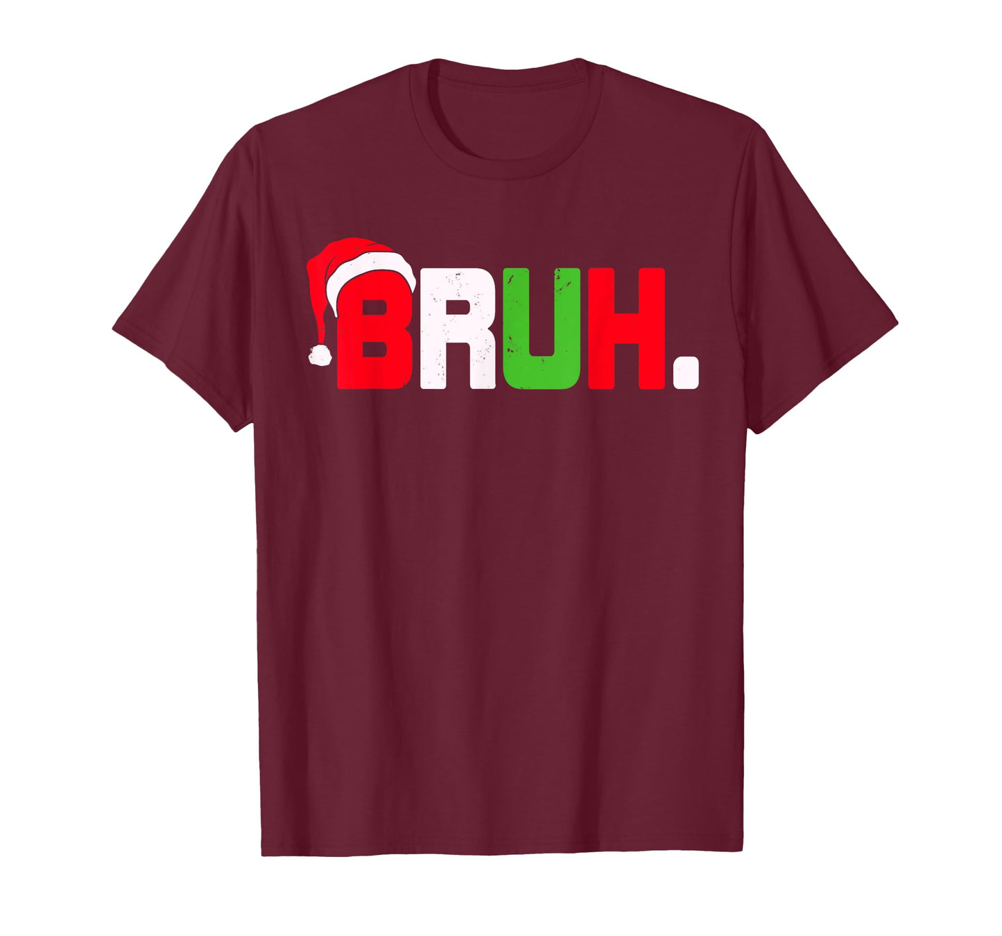 Bruh Santa Hat For Teens Boys Girls Kids Men Funny Christmas T-Shirt