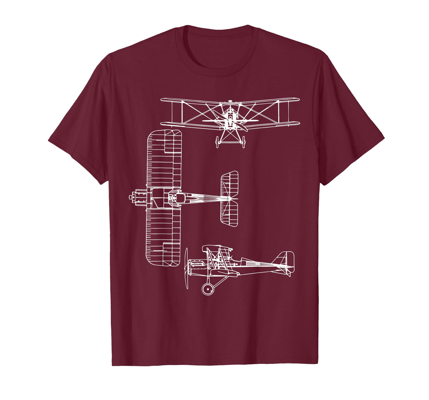 S.E.5 UK WW1 Plane Warbird Blueprint Schematics Diagram T-Shirt