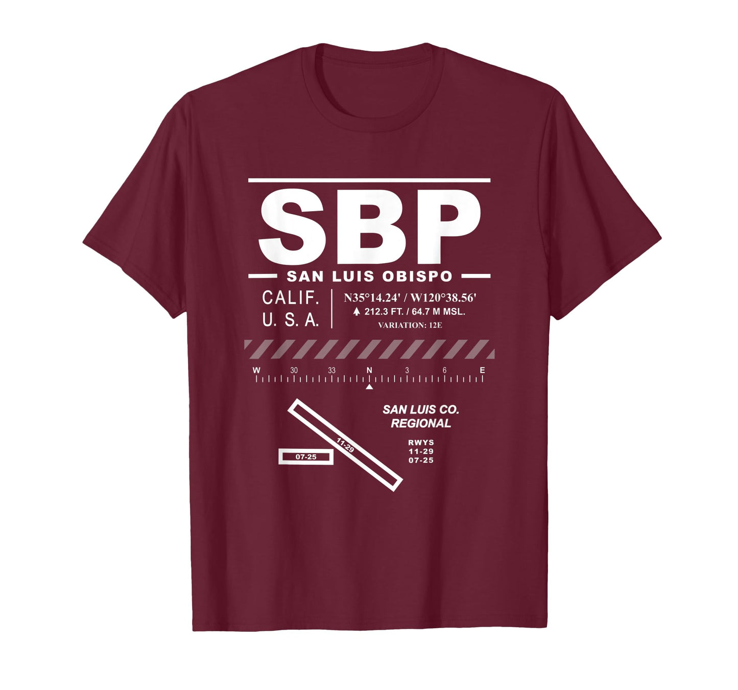 San Luis Obispo County Regional Airport California SBP T-Shirt