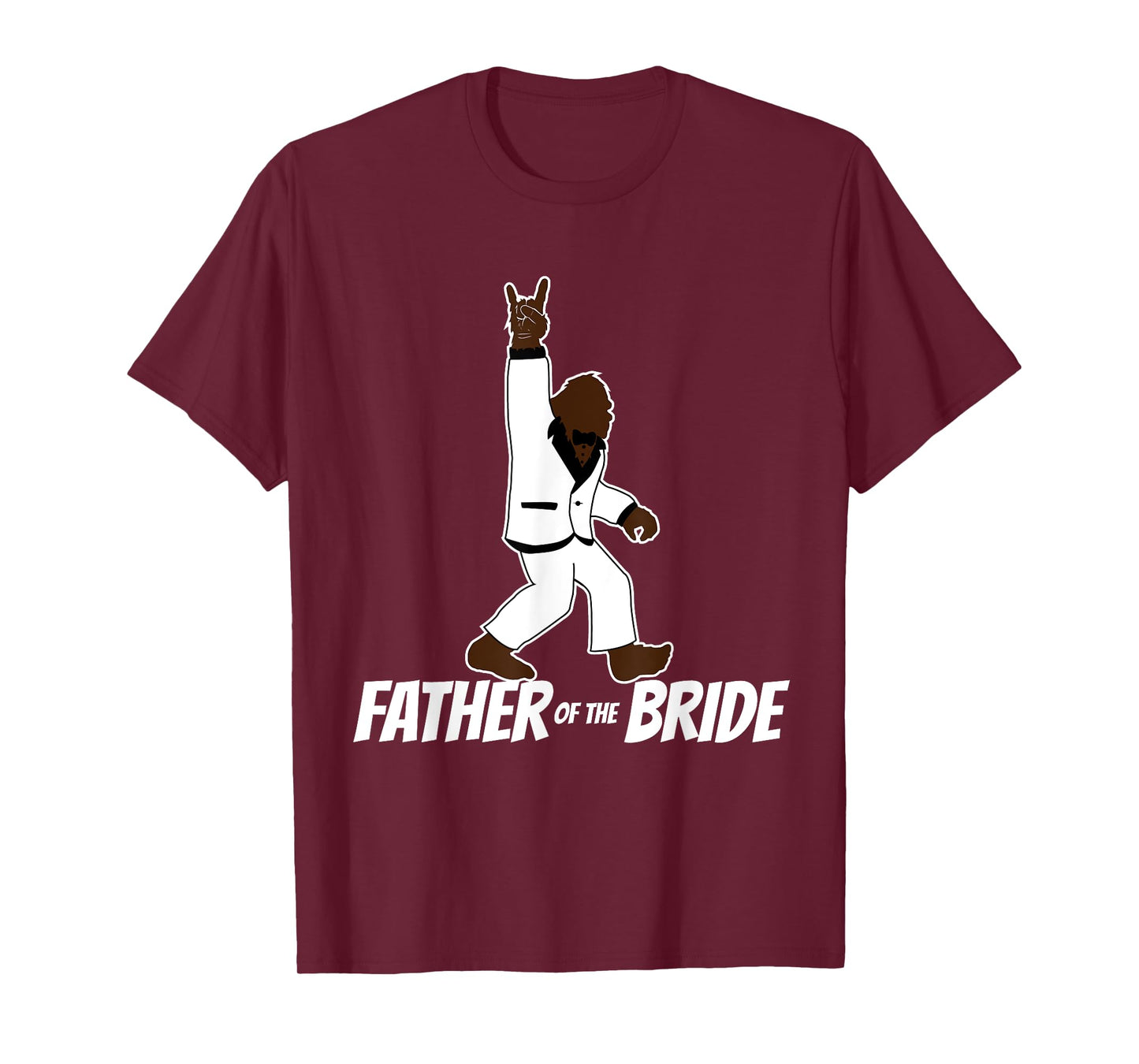 Bigfoot Rock and Roll Wedding Party Gift for Father of Bride T-Shirt