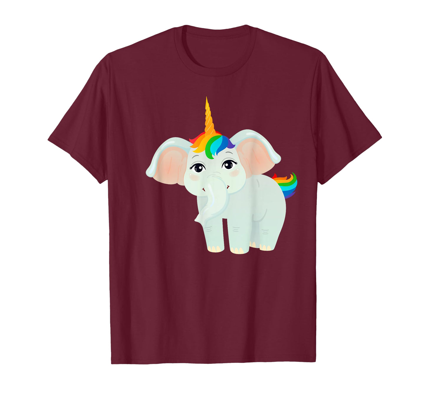 Elephant Unicorn With Rainbow Hair T-Shirt