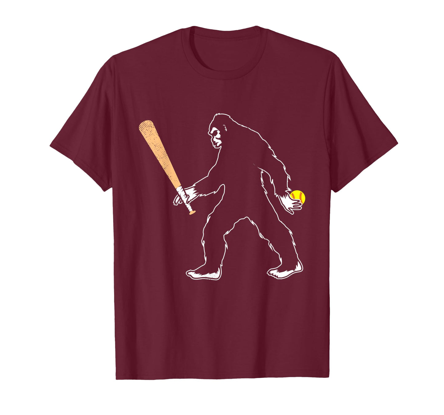 Softball funny bigfoot or sasquatch graphic theme T-Shirt