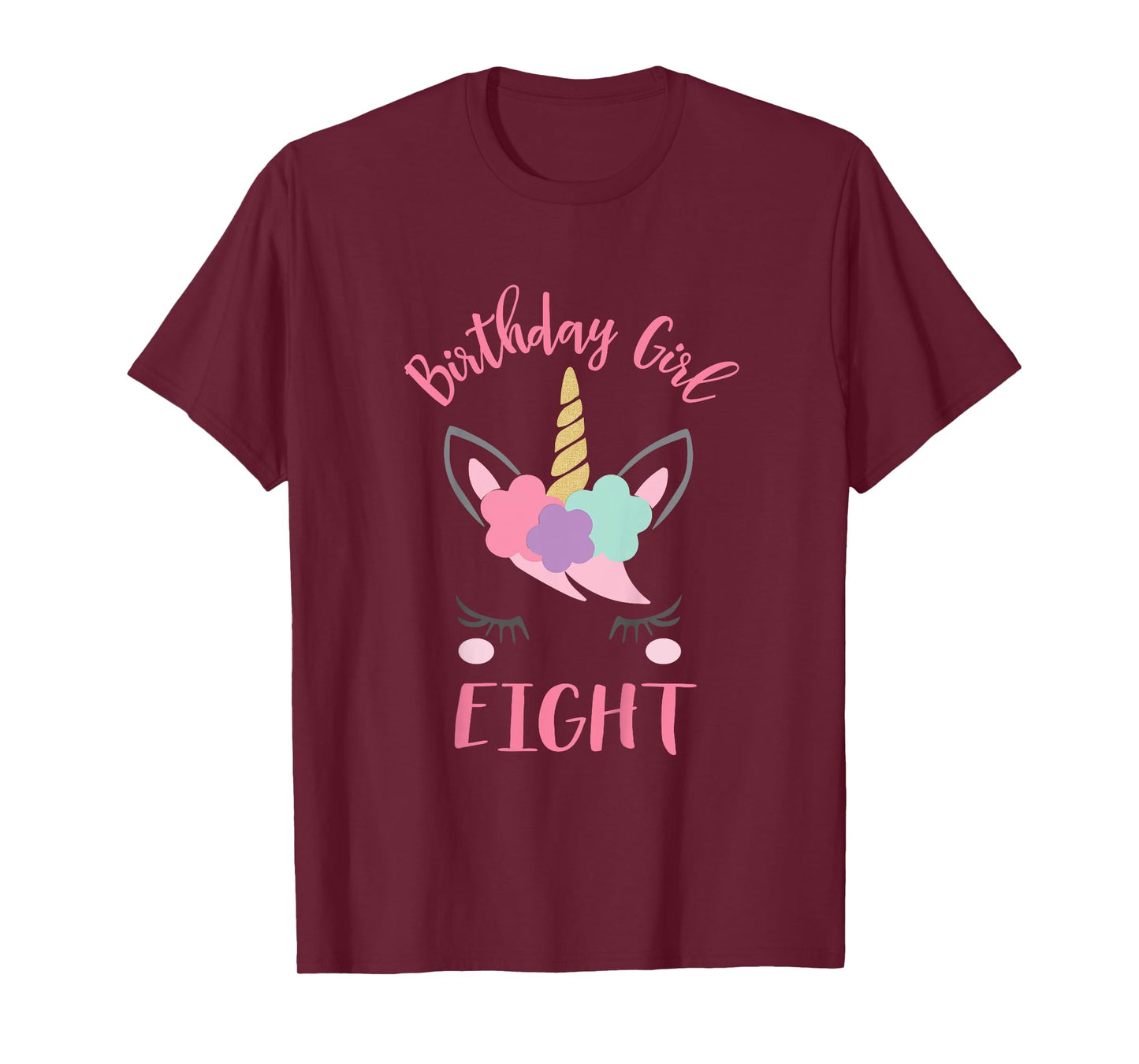 8th Birthday Shirt Girl Unicorn Eighth Birthday Outfit T-Shirt