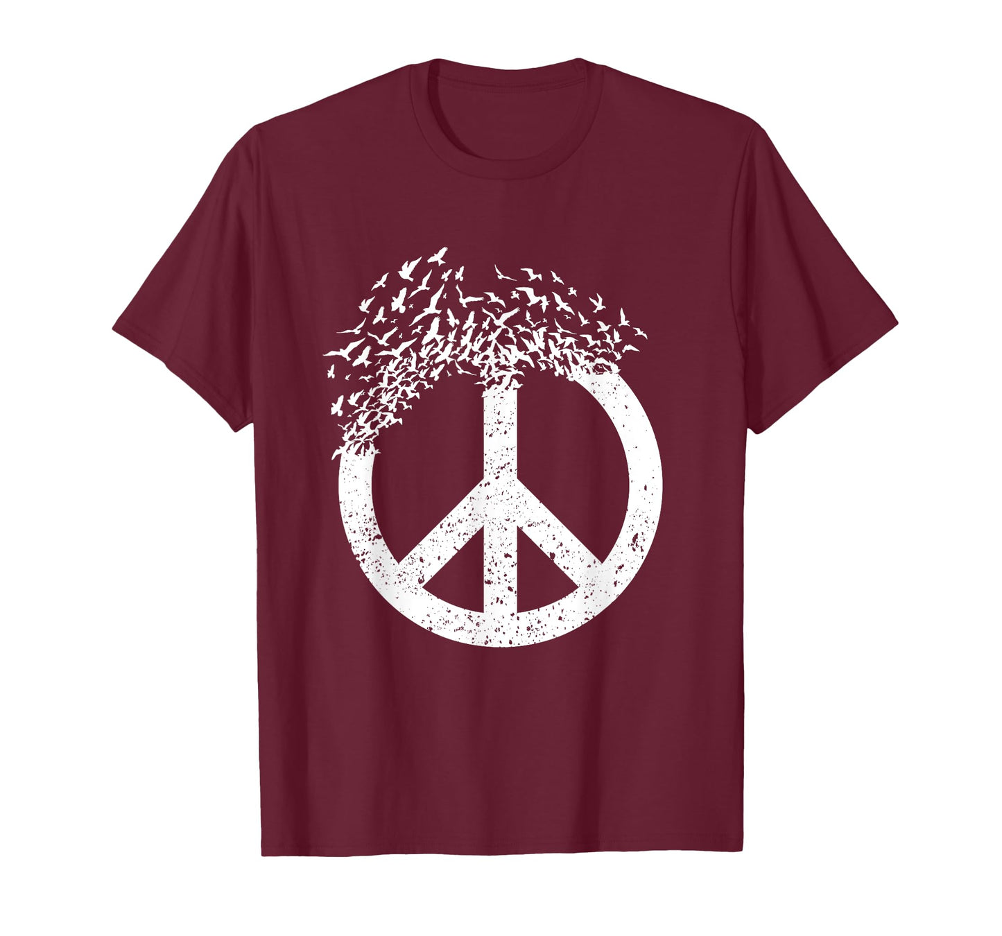 Dove Birds Peace Sign Doves 70s Retro Hippies 60s World T-Shirt