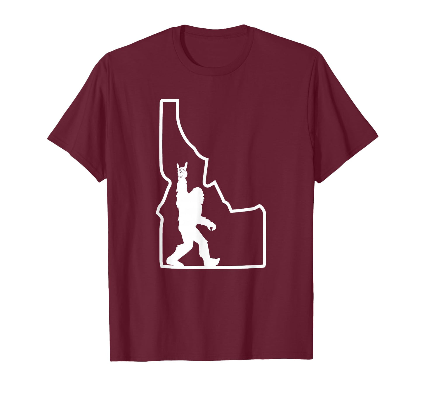 Bigfoot Rock and Roll Silhouette State of Idaho Sasquatch T-Shirt