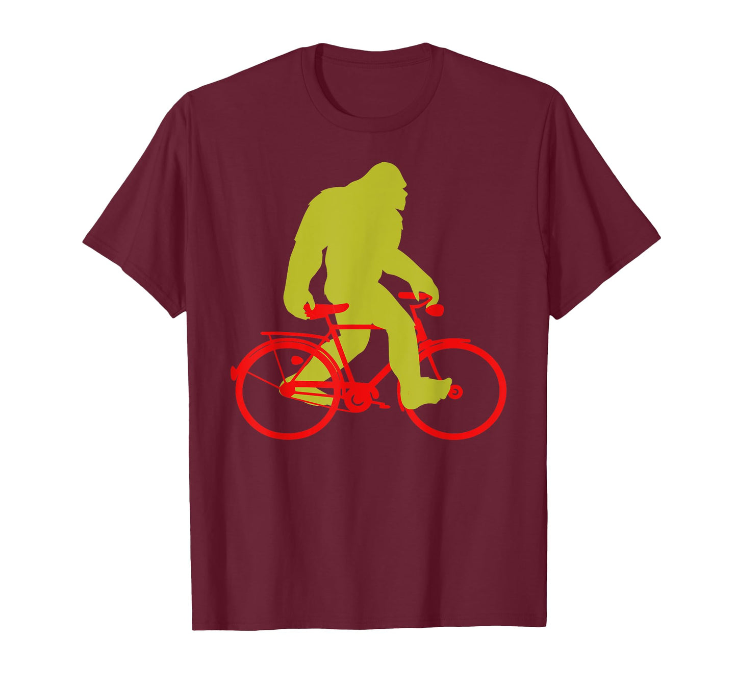Bigfoot Riding Bicycle Shirt, Funny Cute Sasquatch Bike Gift T-Shirt