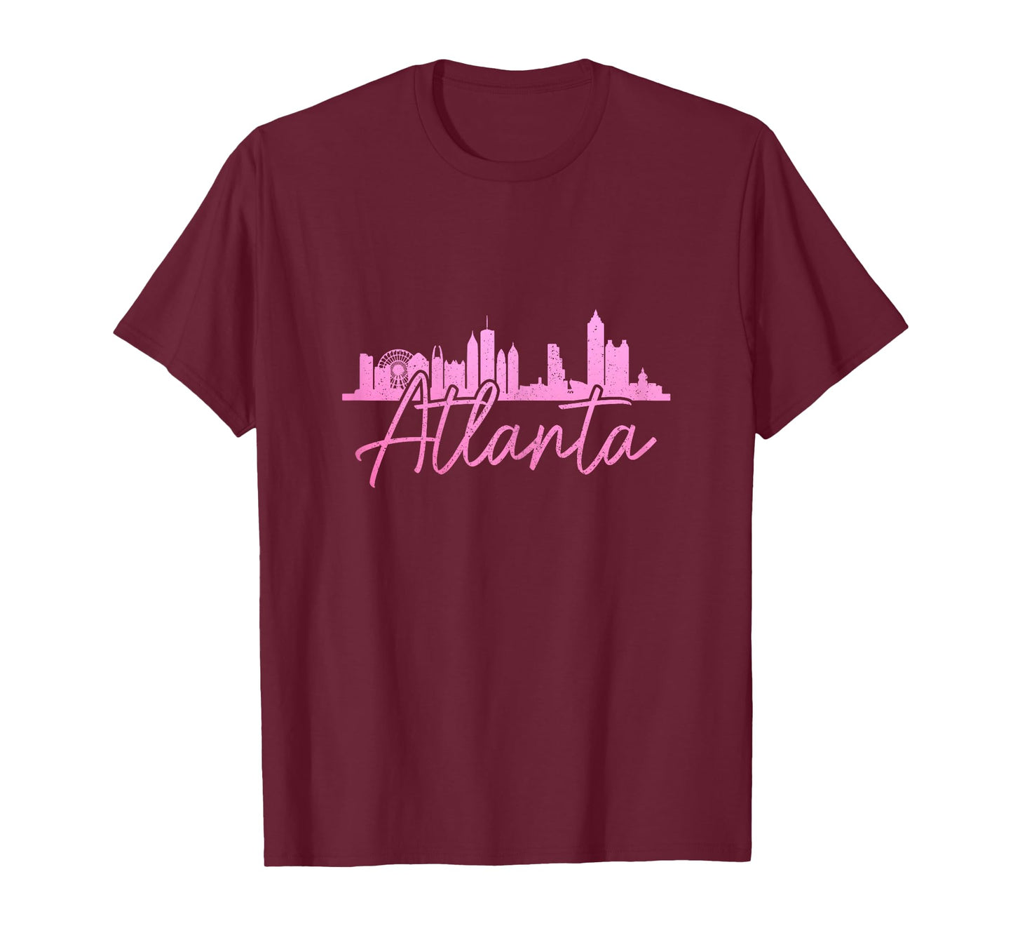 Atlanta Skyline Georgia Vintage Pride ATL 404 Pink T-Shirt