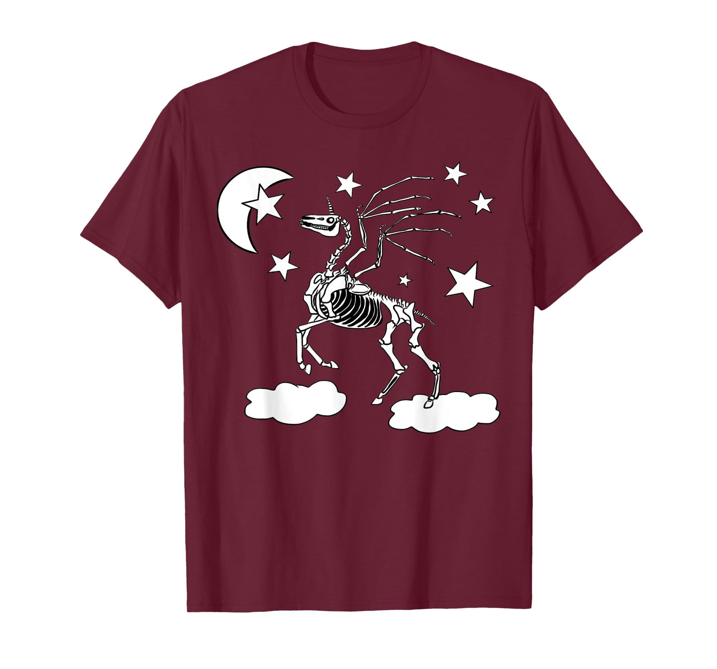 Moonlight Unicorn Costume For Girls Pegasus Gothic Skeleton T-Shirt