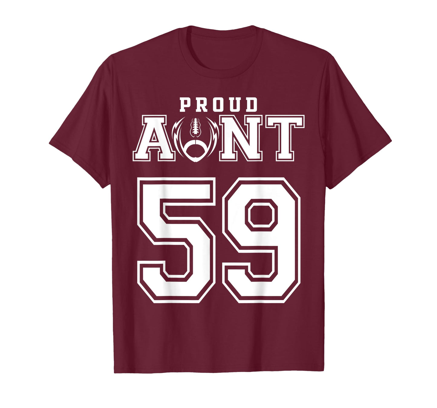 Custom Proud Football Aunt Number 59 Personalized For Women T-Shirt