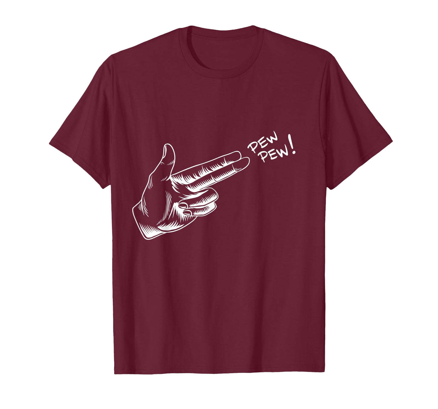 Hand Pew Pistol Line Art Scatch Halloween Costume T-Shirt