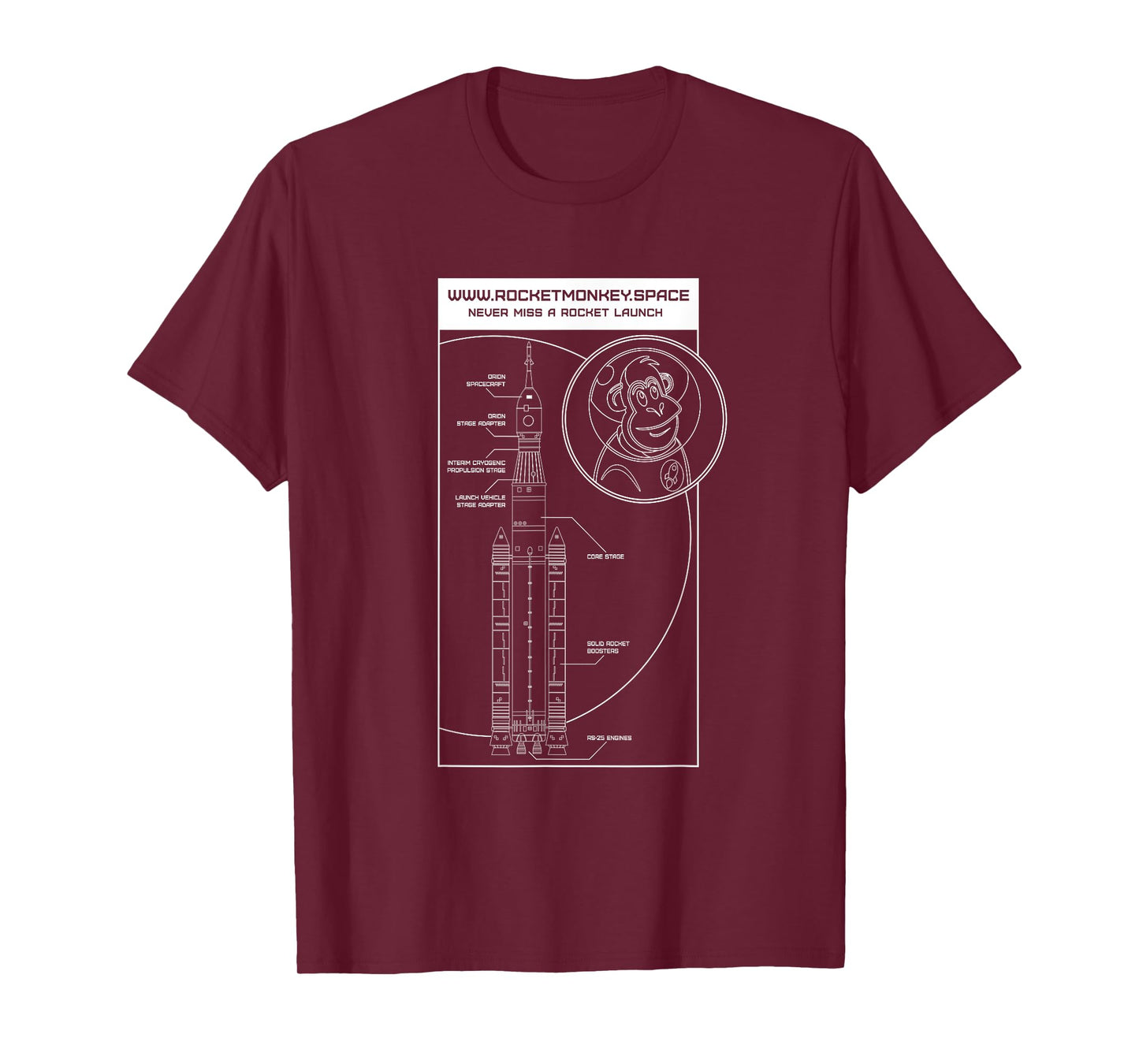 Rocket Monkey Rocket Design T-Shirt