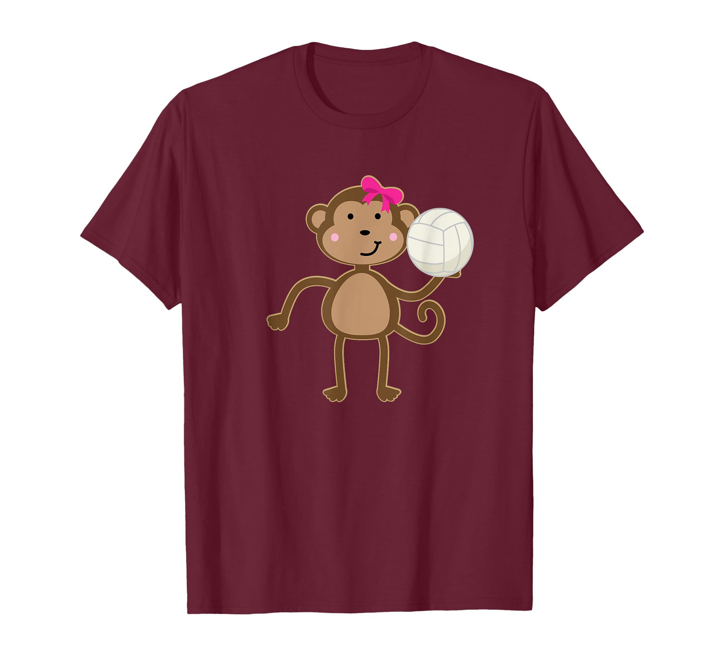 Volleyball T-shirt Cute Sports Ball Girl Monkey Team Gift T-Shirt