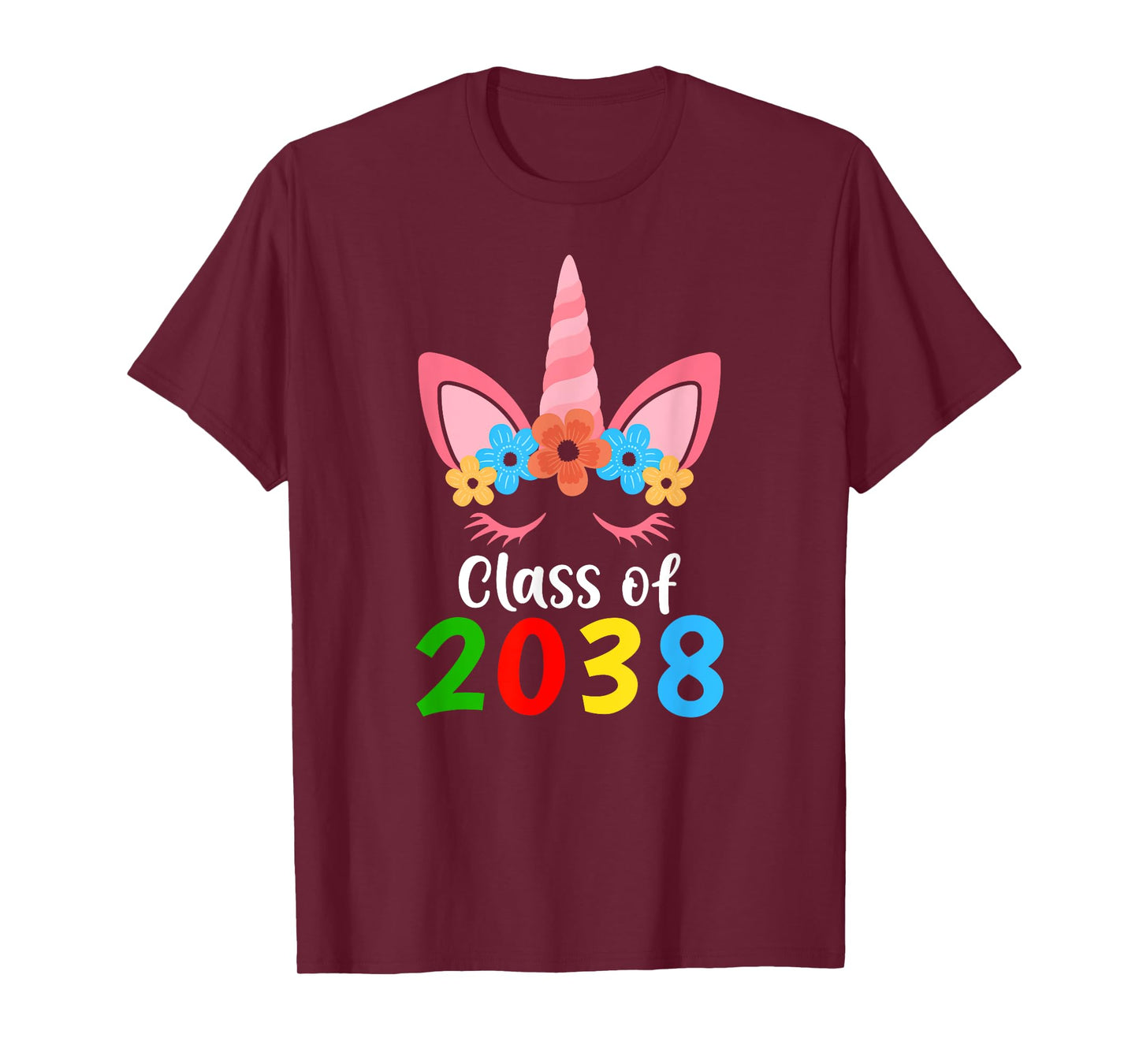 Unicorn Class of 2038 Grow With Me Back To School Girls T-Shirt