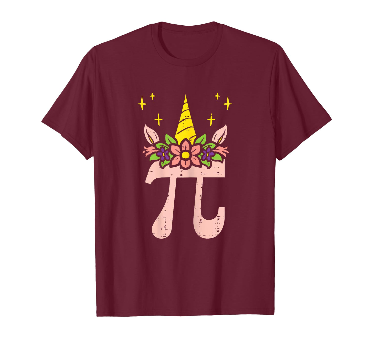 Pi Day Symbol Unicorn Head Cute 314 Math Pun Geek Girls Kids T-Shirt