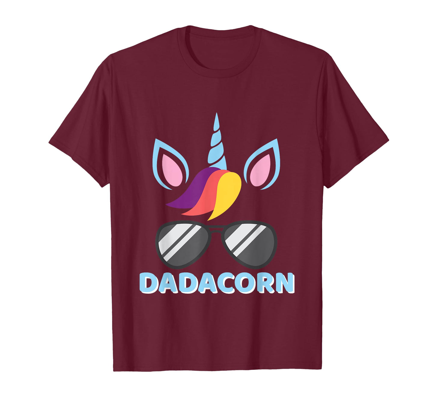 Dadacorn Unicorn Dad Sunglasses Fun T Shirt For Him T-Shirt
