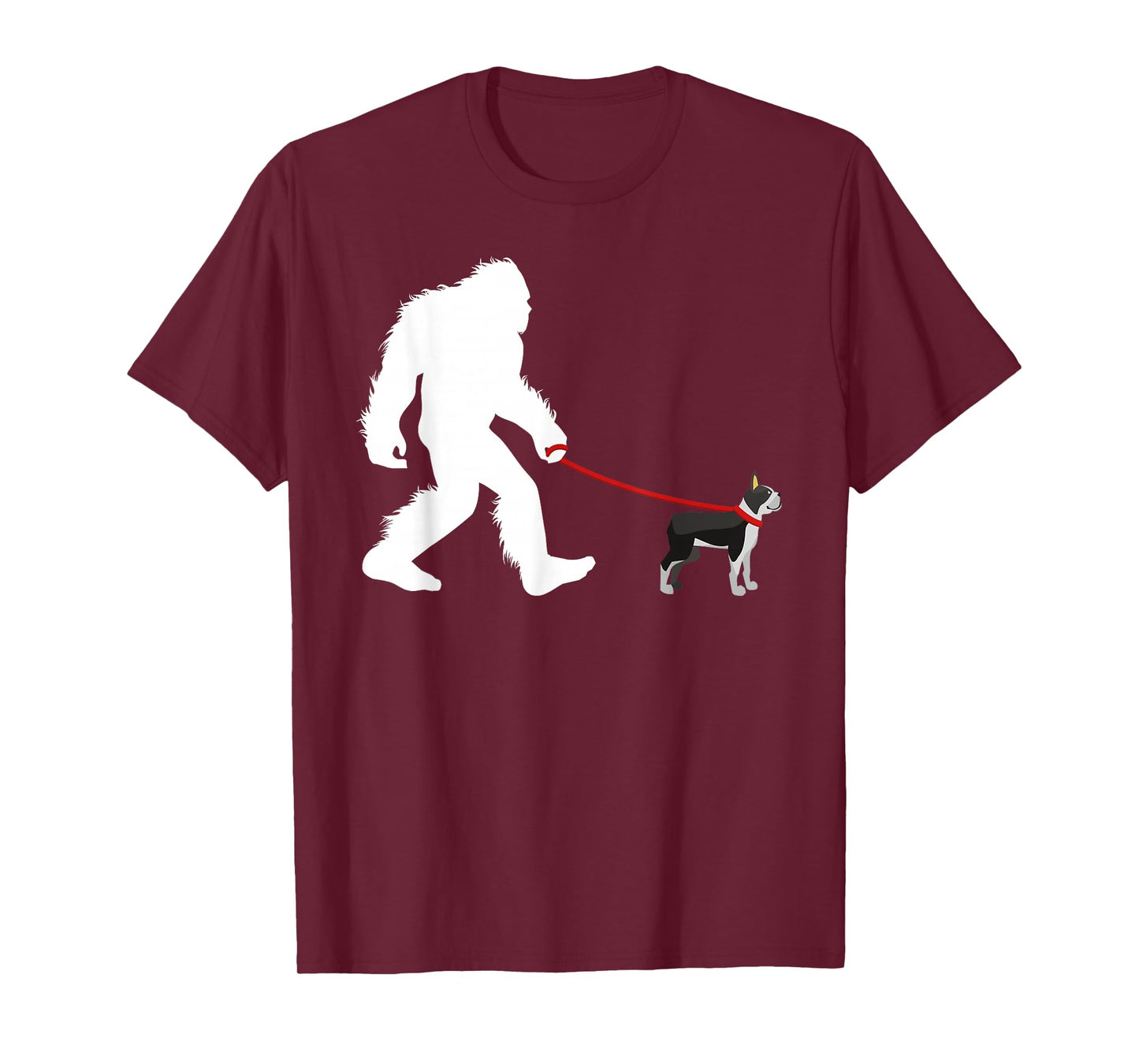 Bigfoot Walking Boston Terrier Shirt, Dog Walker Tee Gift T-Shirt